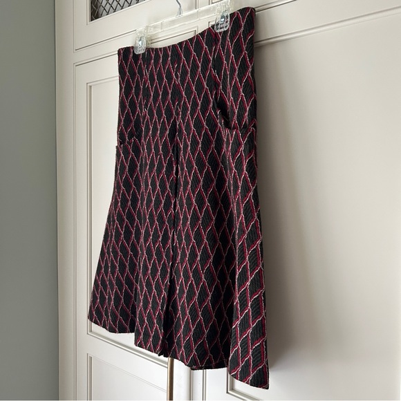 DVF Diane von Furstenberg Jacquard Inverted Pleat A-Line Printed Knit Skirt 2 - Picture 8 of 8